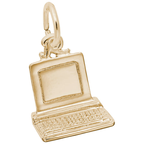 Computer Charm In Yellow Gold