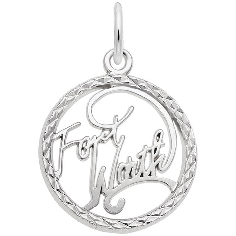 Ft Worth Charm In Sterling Silver