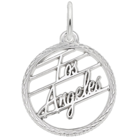 Los Angeles Charm In 14K White Gold