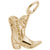 Texas Cowboy Boot Charm in Yellow Gold Plated