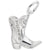Texas Cowboy Boot Charm In Sterling Silver