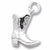 Texas Cowboy Boot charm in Sterling Silver hide-image