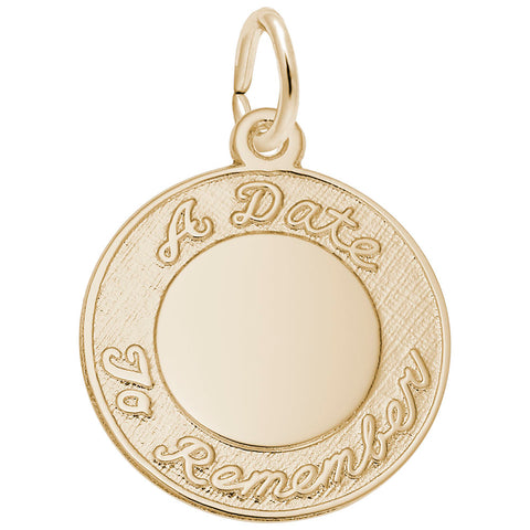A Date To Remember Charm in Yellow Gold Plated