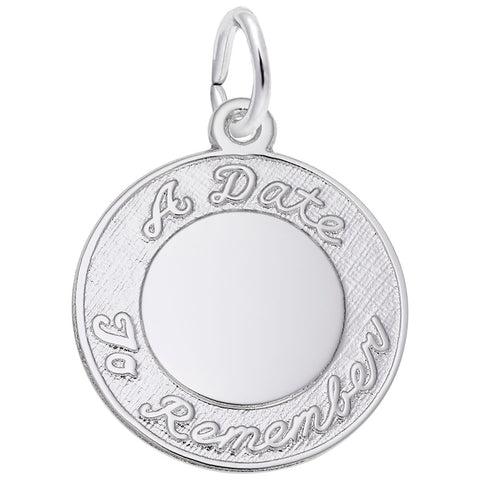 A Date To Remember Charm In 14K White Gold