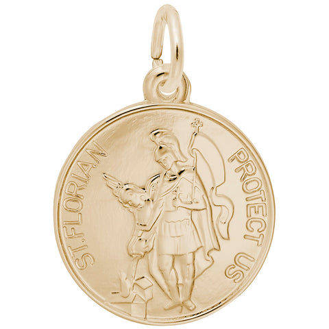 St.Florian Charm in Yellow Gold Plated