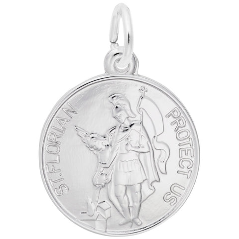 St.Florian Charm In Sterling Silver