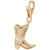 Cowboy Boot Charm in Yellow Gold Plated