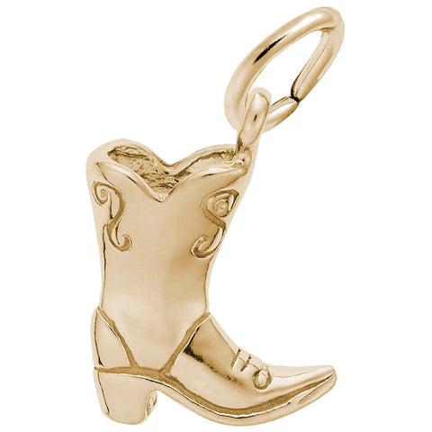 Cowboy Boot Charm In Yellow Gold