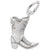 Cowboy Boot Charm In Sterling Silver