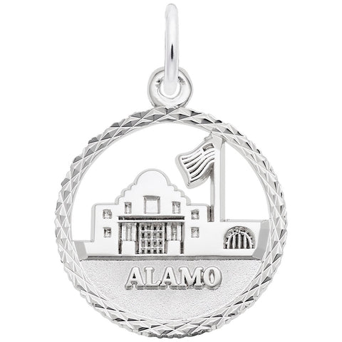 Alamo Charm In 14K White Gold