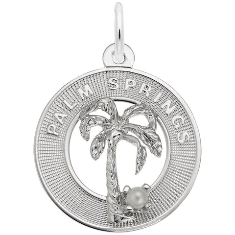 Palm Spring Charm In 14K White Gold