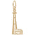 Tybee Lighthouse, Ga Charm In Yellow Gold