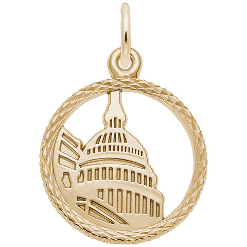 Capitol Bldg. Charm in Yellow Gold Plated