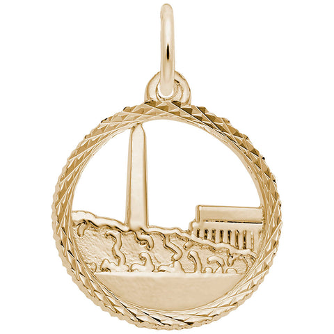 Washington Monument Charm in Yellow Gold Plated
