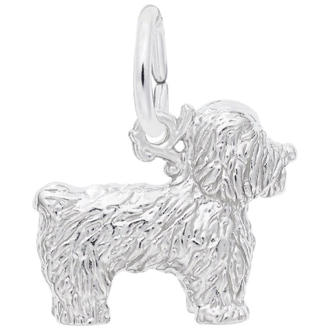 Bichon Frise Charm In Sterling Silver