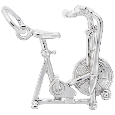 Excercise Bike Charm In Sterling Silver