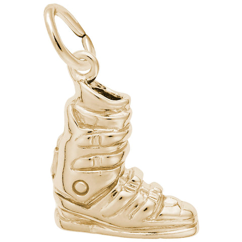 Ski Boot Charm in Yellow Gold Plated