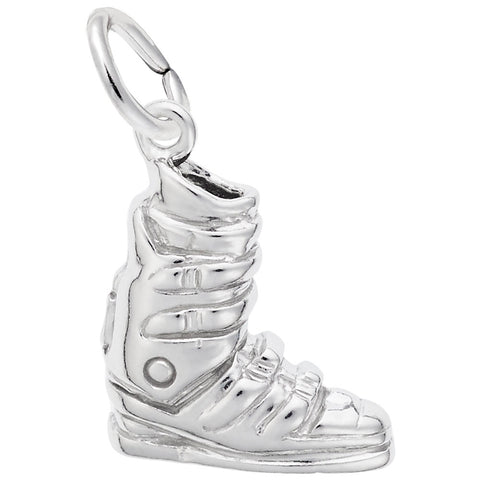 Ski Boot Charm In Sterling Silver