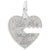 Heart And Key Charm In 14K White Gold