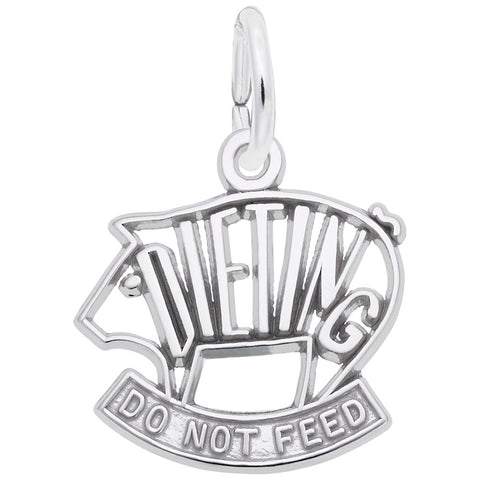 Dieting Charm In 14K White Gold