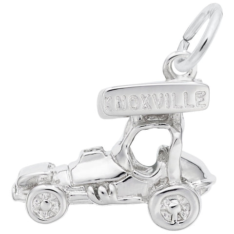 Knoxville Sprint Car Charm In 14K White Gold