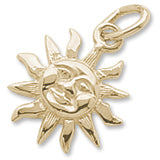 Antigua Sun Small Charm in 10k Yellow Gold