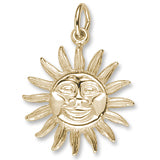 Antigua Sun Large Charm in 10k Yellow Gold