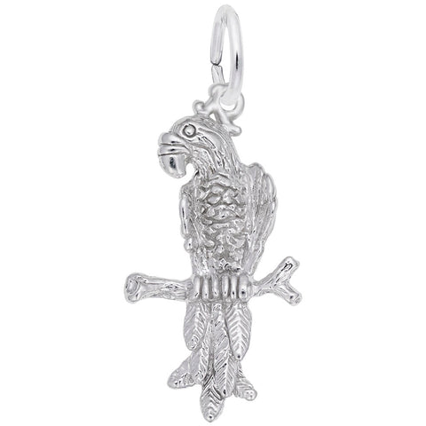 Parrot Charm In Sterling Silver
