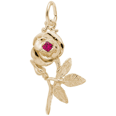 Rose Charm in Yellow Gold Plated
