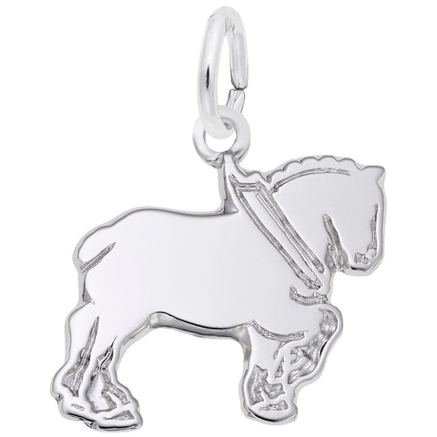 Clydesdale Charm In 14K White Gold