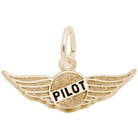 Pilot'S Wings Charm In Yellow Gold