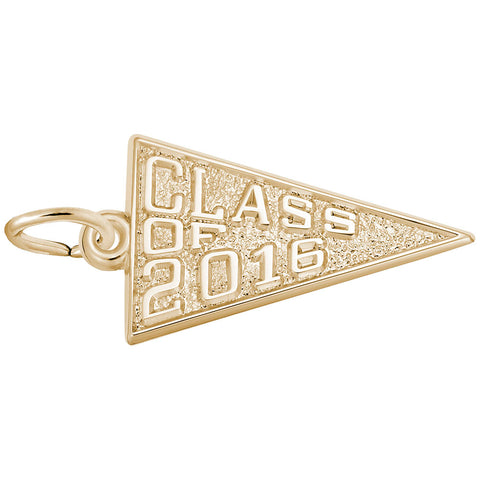 Class Of 2016 Charm in Yellow Gold Plated
