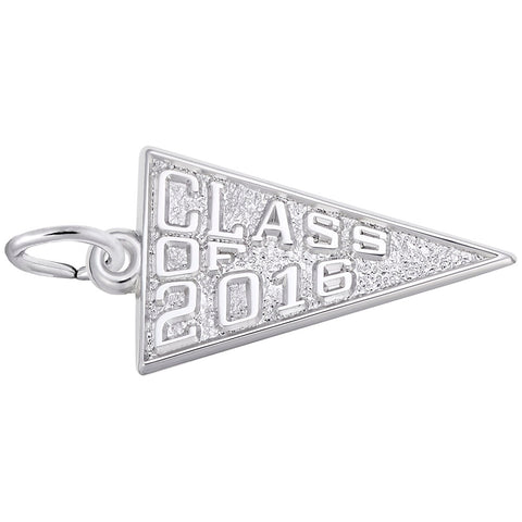 Class Of 2016 Charm In 14K White Gold