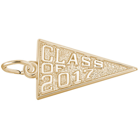 Class Of 2017 Charm in Yellow Gold Plated