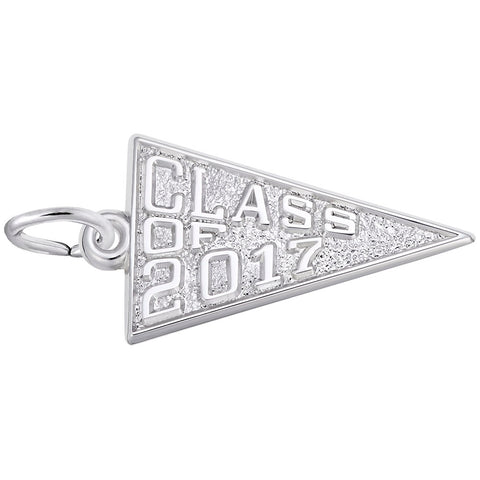Class Of 2017 Charm In 14K White Gold