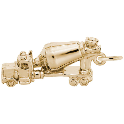 Cement Truck Charm in Yellow Gold Plated