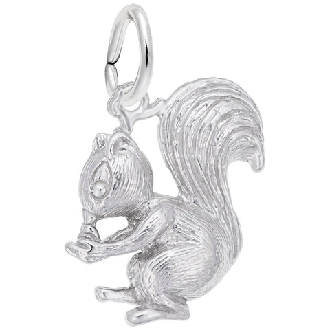 Squirrel Charm In 14K White Gold