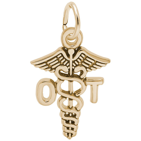 O T Charm in Yellow Gold Plated