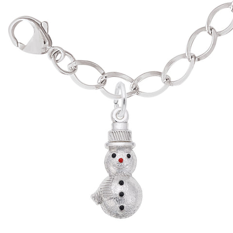 Snowman Charm and Bracelet Set in Sterling Silver