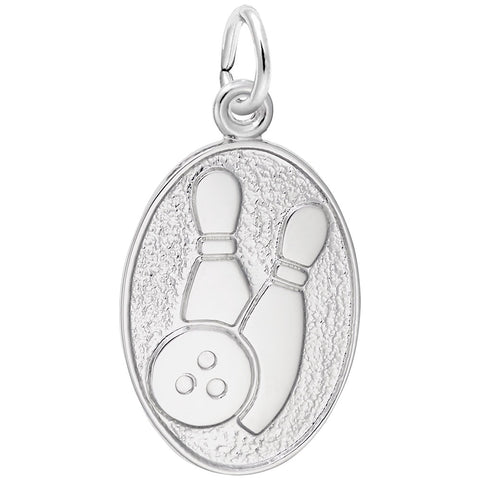 Bowling Charm In 14K White Gold