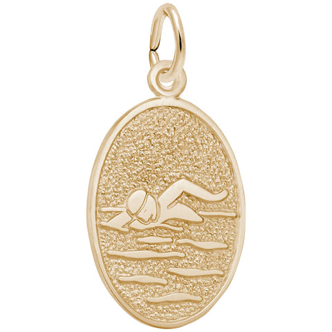 Swimmer Charm in Yellow Gold Plated