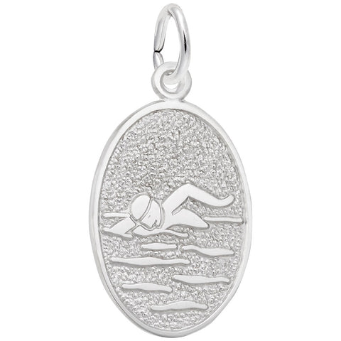 Swimmer Charm In Sterling Silver