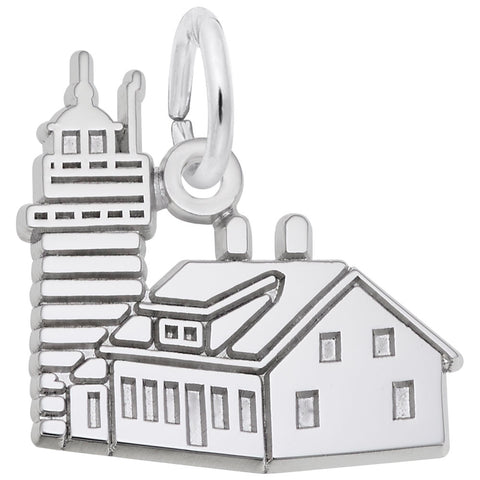 Quoddy Head Light House Charm In 14K White Gold