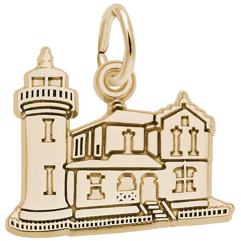 Admiralty, Wa Lighthouse Charm In Yellow Gold
