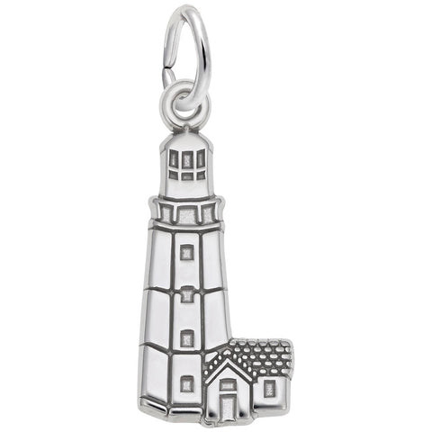 Montauk, Ny Lighthouse Charm In Sterling Silver