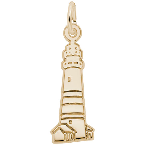 Boston Harbor,Ma Light House Charm in Yellow Gold Plated
