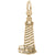 Cape Hatteras,Nc Lighthouse Charm in Yellow Gold Plated