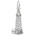 Cape Hatteras,Nc Lighthouse Charm In 14K White Gold