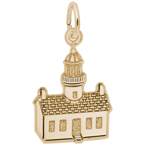 Pt Loma,Ca Lighthouse Charm In Yellow Gold