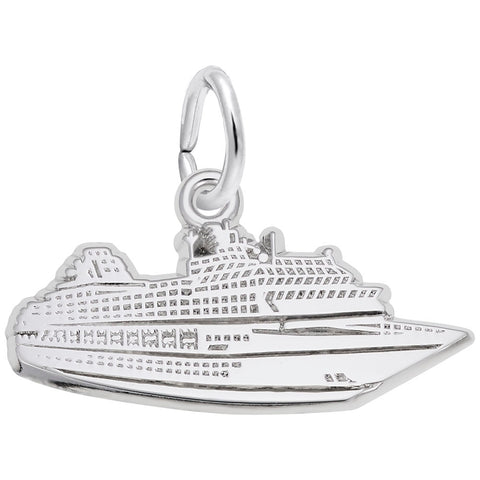 Cruise Ship Charm In Sterling Silver